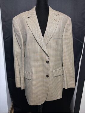 Vintage Brooks Brothers Tan Glen Plaid Blazer